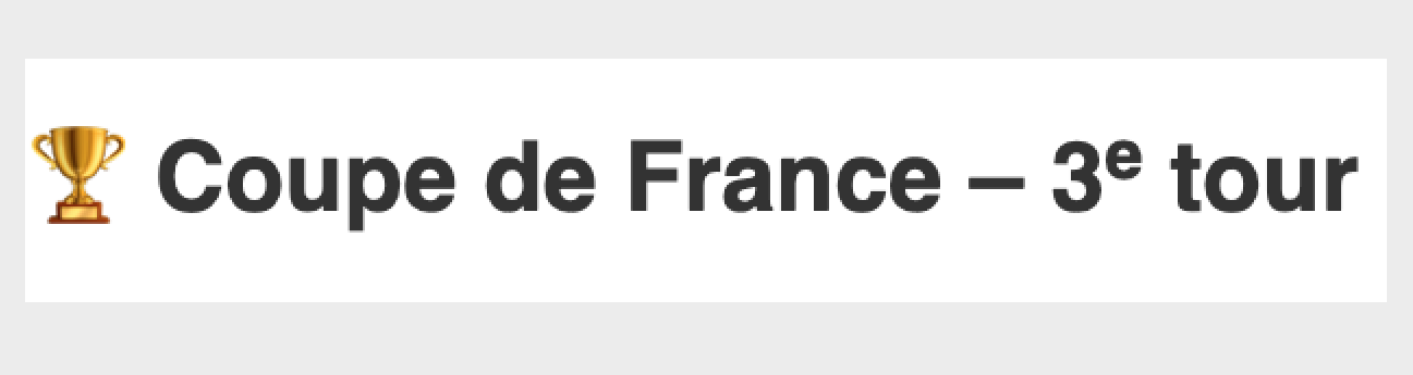 Tirage du 3ème tour de la Coupe de France