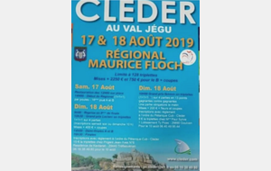 INSCRITS au Régional de CLEDER  17 ET 18 AOÛT 2019...