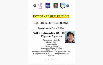 Samedi 27 septembre, Challenge Jacqueline BAUDET