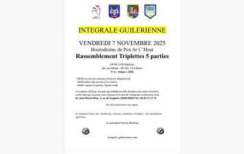 Rassemblement Triplette Vétérans à Guilers le vendredi 7 novembre 2025