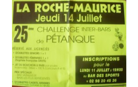 25ème Challenge INTER-BARS de pétanque....