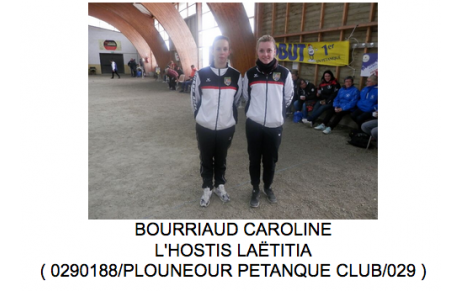 Résultats Championnat Dépt Doublettes 2018